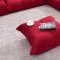 Red Fabric Modern Sectional Sofa w/Ottoman
