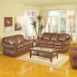 Brown Bonded Leather Traditional Sofa w/Optional Loveseat, Chair
