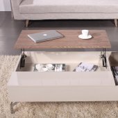 Tetris Coffee Table in Beige/Acacia White by Beverly Hills