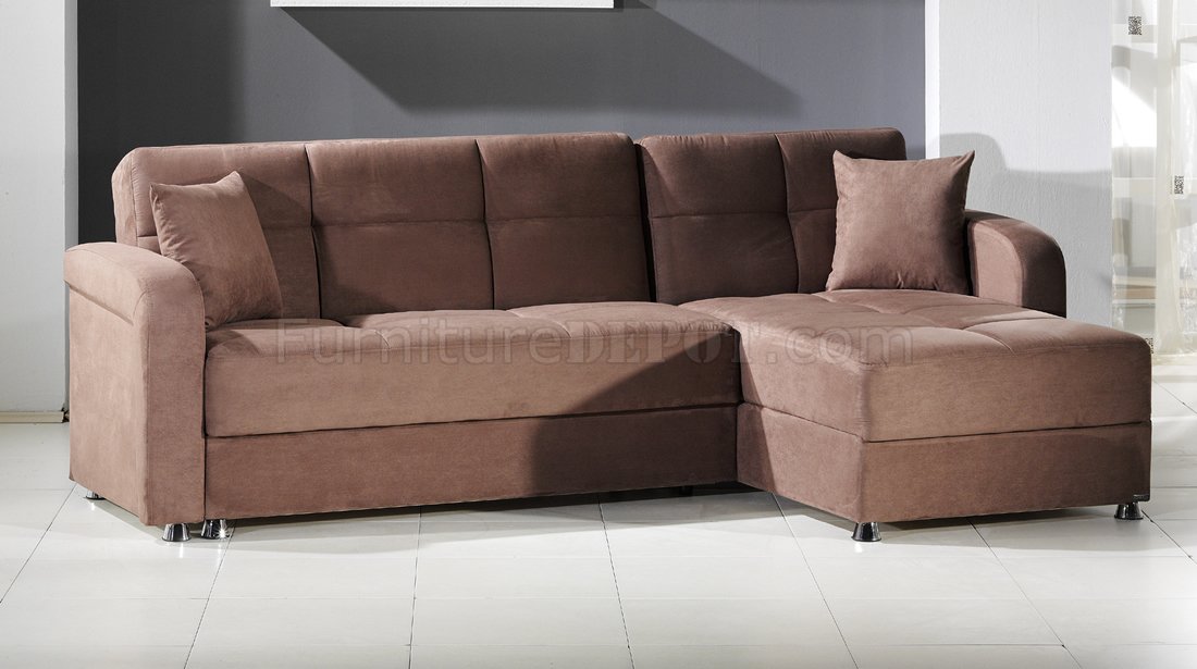 Vision-Sec-Rainbow Sectional Sofa Bed Storage in Truffle by Sunset