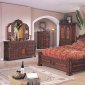 Brown Solid Wood Finish Traditional Bedroom Set