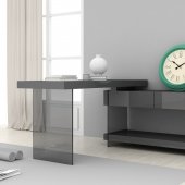 Cloud Office Desk in Grey Gloss & Glass by J&M
