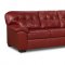 Red Bonded Leather Modern Sectional Sofa w/Optional Ottoman