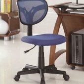 Blue Mesh Modern Office Task Chair w/Gas Lift & Black Base