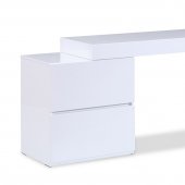 Mia Modern Office Desk in White High Gloss by J&M