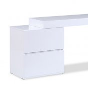 Mia Modern Office Desk in White High Gloss by J&M
