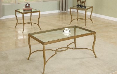 Antique Metal Furniture on Antique Gold Metal Frame Stylish 3pc Coffee Table Set At Furniture