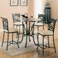 Marble Style Top Modern Counter Height 5Pc Dining Set