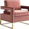 Noah Accent Chair 511 in Pink Velvet Fabric by Meridian