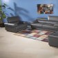Charcoal Grey Leatherette Modern Sofa w/Optional Items