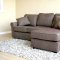 Contemporary Small Sectional Sofa in Brown Fabric