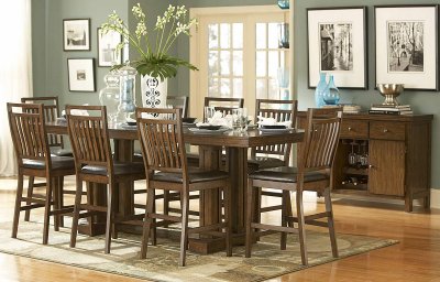 Dining Tables Counter Height on Oak Finish Counter Height Dining Table W Options At Furniture Depot