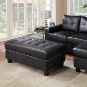 2510 Sectional Sofa Set in Black Bonded Leather Match PU