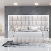 Orion Bedroom in White by ESF w/ Optional Wave White Casegoods