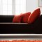 Dark Brown Fabric Modern Sectional Sofa w/Wooden Legs
