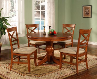 Pedestal Dining Room Table on Walnut Finish Dining Room With Pedestal Base Round Table At Furniture