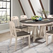 Clover 7Pc Dining Set 5656 - Gray & Weathered White- Homelegance