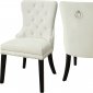 Nikki Dining Chair 740 Set of 2 Cream Velvet Fabric by Meridian