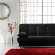 Vegas Rainbow Black Sofa Bed in Microfiber by Mondi