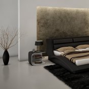 Wave Bed in Black Leatherette by J&M w/Options