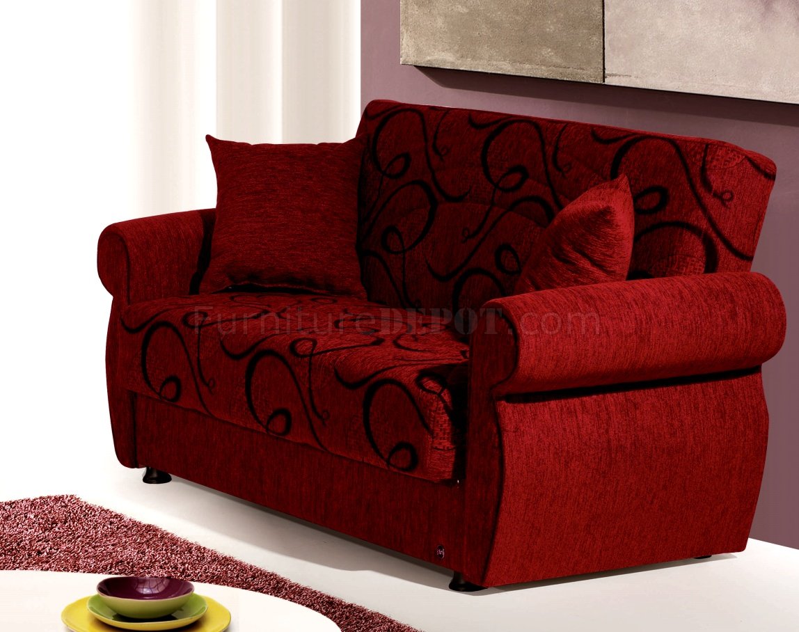 Sofa Bed Loveseat Set In Burgundy Chenille Rain with regard to jasmine loveseats intended for Your own home