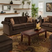 Chocolate Fabric Modern Casual Living Room Sofa & Loveseat Set