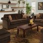 Chocolate Fabric Modern Casual Living Room Sofa & Loveseat Set
