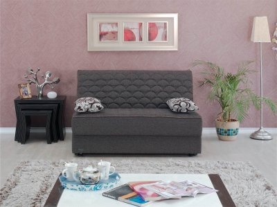 Sofa Beds  Diego on Grey Fabric Modern Convertible Loveseat W Storage Space At Furniture