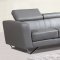 6201 Amalia Sectional Sofa in Grey Leather by At Home USA