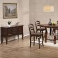 Medium Brown Oak Finish Classic Counter Height Dining Table