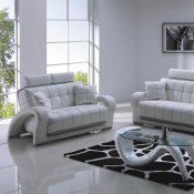 White Bonded Leather Modern 7030 Sofaw/Grey Elements