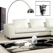 Ivory, Black or Brown Full Leather Sectional Sofa W/Tufted Seat