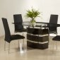 Black High Gloss Finish Modern Dining Table w/Optional Chairs