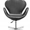 Black or White Leatherette Modern Club Chair