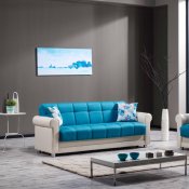 Avalon Sofa Bed in Blue Fabric by Casamode w/Options