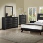 Rich Ebony Finish Modern Bedroom w/Matching Leatherette Bed