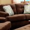 Brown Terry Cloth Living Room W/Button Tufted Seats