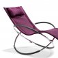 Purple Microfiber Modern Lounge with Chromed Circle Steel Frame