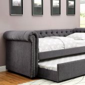 Leanna CM1027GY Daybed & Trundle Set in Grey Fabric