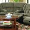 Brown Fabric Stylish Sectional Sofa W/Recliners & Drop Table