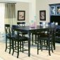 Black Finish Modern Counter Height Dining Table w/Optional Items