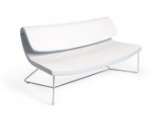 Hollywood Sofa in White Leatherette by J&M w/Options