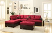 F7601 Sectional Sofa w/Ottoman by Boss in Carmine Fabric
