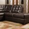 Chicory Brown Tufted Top Grain Leather Modern Sectional Sofa