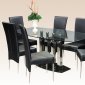 Clear Glass Top Steel Base Modern Dining Table w/Optional Chairs