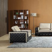 Kerry Sofa in Beige & Dark Brown Leather Gel w/Options