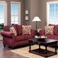 Burgundy Fabric Classic Sofa & Loveseat Set w/Options