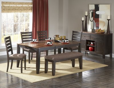 Espresso & Light Brown Two-Tone Modern Dining Table w/Options