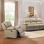 Winnfield Power Motion Sofa & Loveseat Set Taupe Leather Italia