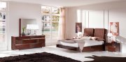 Status Caprice Modern High Gloss Walnut Bedroom by ESF w/Options